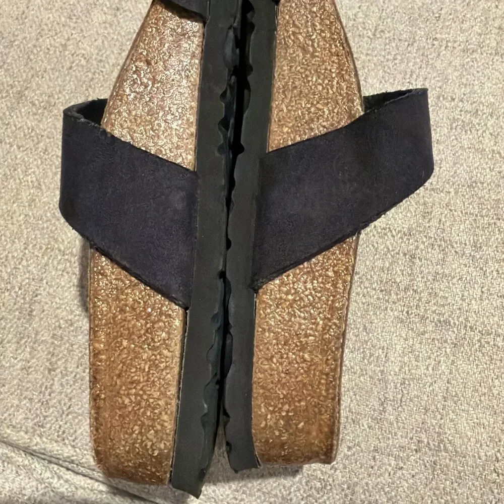 Birkenstock Papillio Black Strappy Cross Toe Loop Sandals Womens 36 US 5-5.5